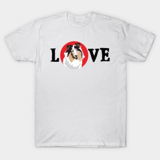 Blue Merle Collie Love T-Shirt